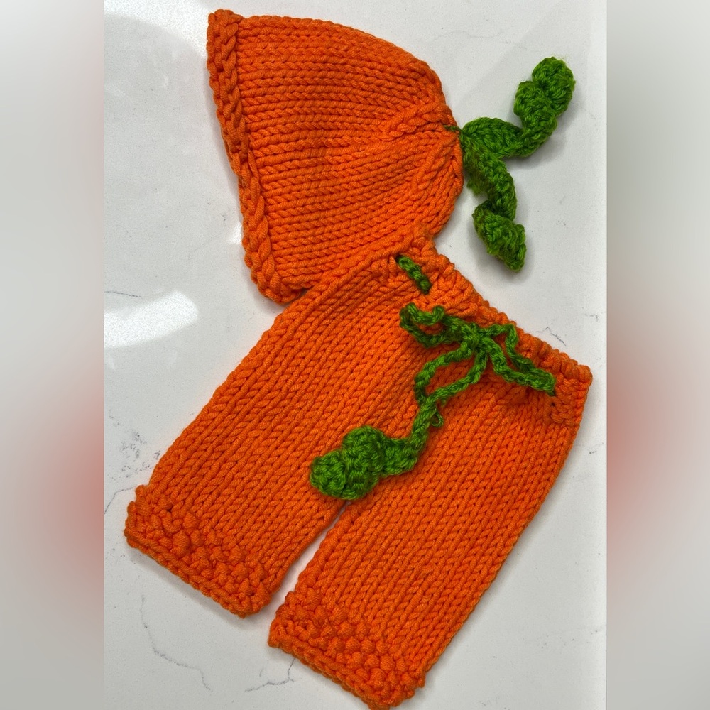 Hand-Knit Baby Pumpkin Set